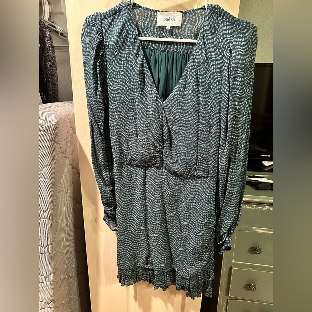 SOLD - Ba&sh mini long sleeve ruffle dress Size 2